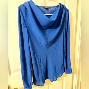 Lands End Cowl Neck Long Sleeve Blouse; Color: Cobalt Blue; Size: 2